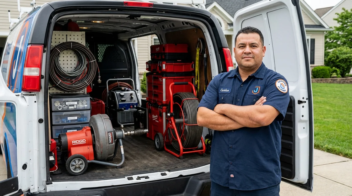Professional drain cleaning equipment and Johns Plumbing LLC plumber in Bossier City