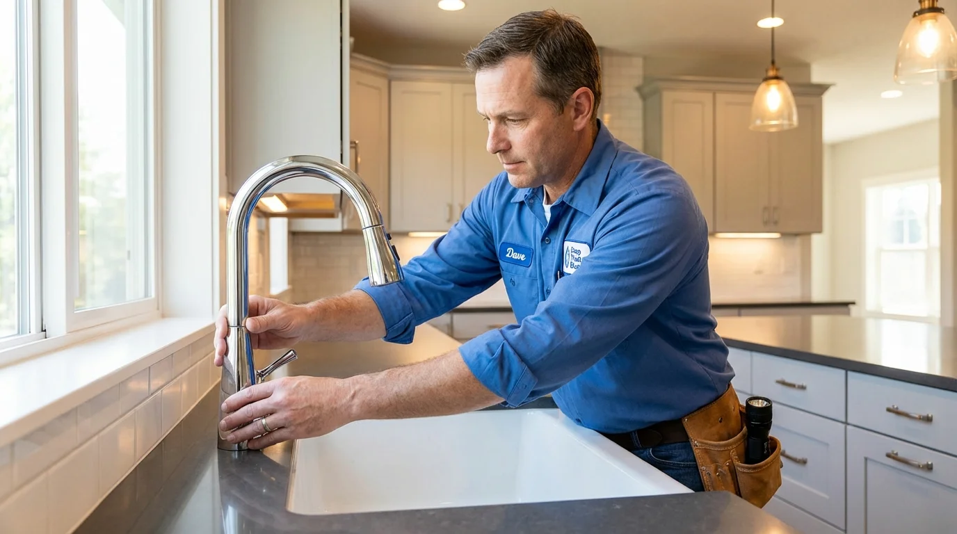 Kitchen faucet installation by Johns Plumbing LLC in Bossier City