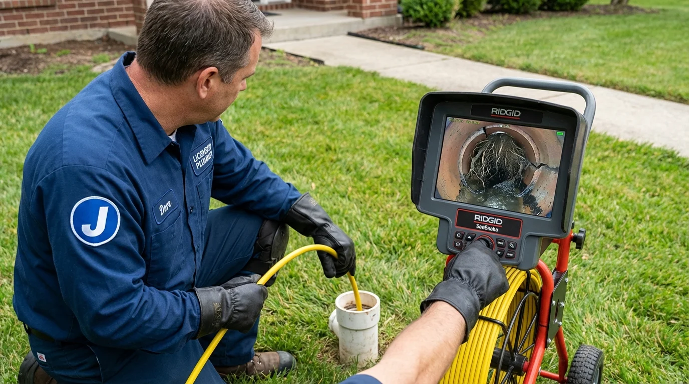 Sewer camera inspection being performed by Johns Plumbing LLC in Bossier City